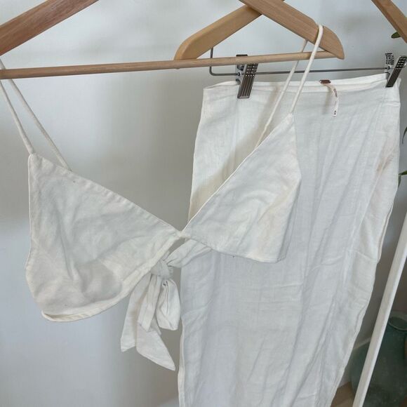 FREE PEOPLE White Cotton Linen Beach Outfit - Picture 3 of 7